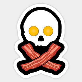 Bacon and Eggs Skull Crossbones - Fried Breakfast Sticker